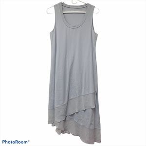 Soft Surroundings Gray Silk Trim Dress